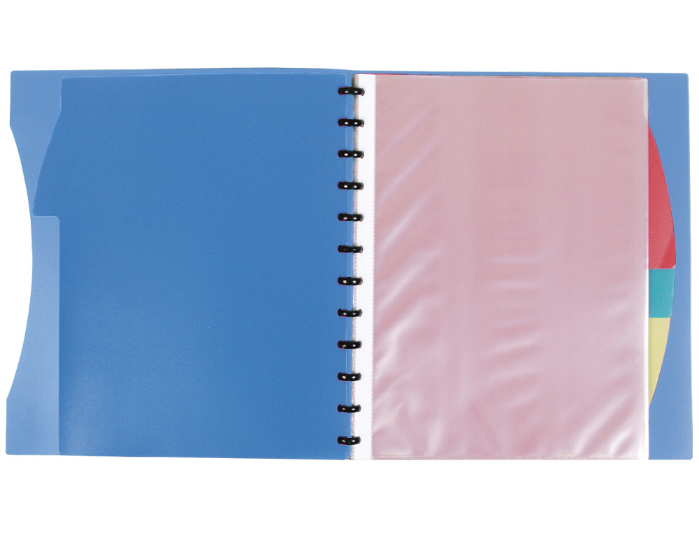 PROTEGE-DOCUMENTS LIDERPAPEL PERSONNALISABLE KANGOUROU 40  POCHETTES AMOVIBLES 5         INTERCALAIRES A4 BLEU