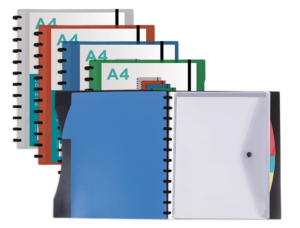 PROTEGE-DOCUMENTS LIDERPAPEL PERSONNALISABLE KANGOUROU 40  POCHETTES AMOVIBLES 5         INTERCALAIRES A4 BLEU
