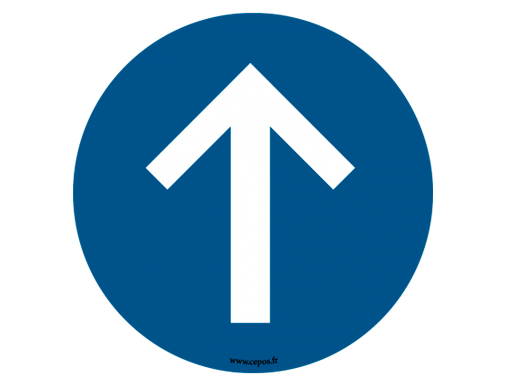 STICKERS CEP DE SIGNALISATION DU SENS DE LA CIRCULATION OBLIGATOIRE POSE AU SOL DIAMETRE 45CM