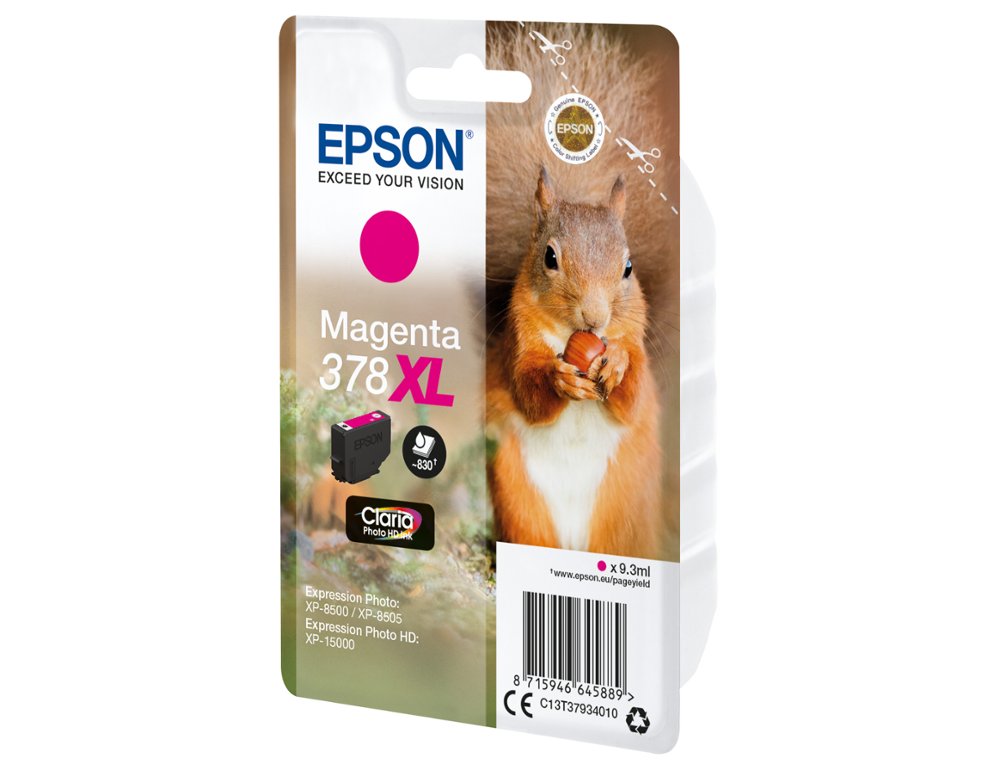 CARTOUCHE ENCRE EPSON 378XL XP-8605 / 8606 / XP-15000 /   XP-8500 / 8505 COULEUR        MAGENTA 830 PAGES