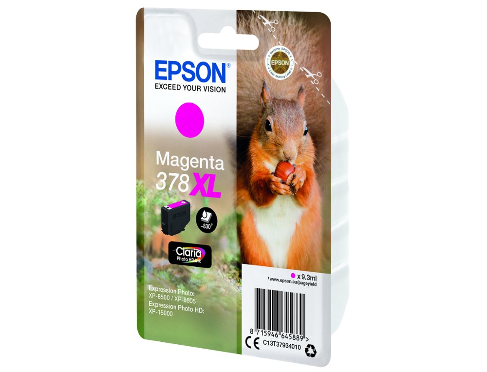 CARTOUCHE ENCRE EPSON 378XL XP-8605 / 8606 / XP-15000 /   XP-8500 / 8505 COULEUR        MAGENTA 830 PAGES