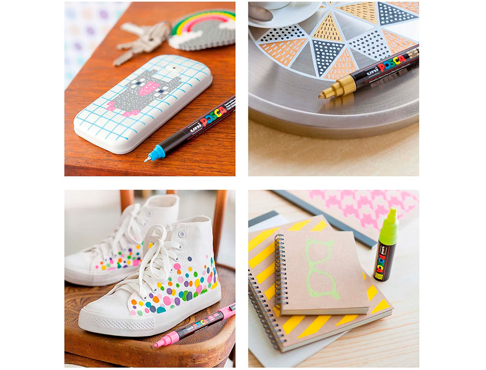 MARQUEUR PEINTURE POSCA PC3M POINTE FINE CONIQUE ENCRE     INODORE COUVRANTE SET 16      UNITES ASSORTIES