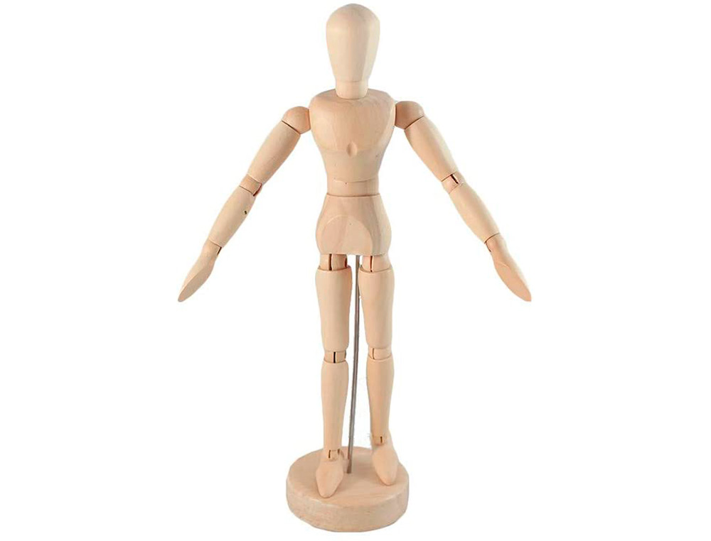MAIN ARTICULEE BOIS VERNIS SEURAT IDEAL POUR ESQUISSE DOIGTS FLEXIBLES HAUTEUR 30CM