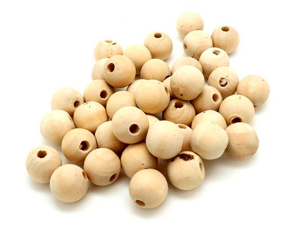 PERLES EN BOIS GRAINE CREATIVE DIAMETRE 15MM SACHET 40 PIECES