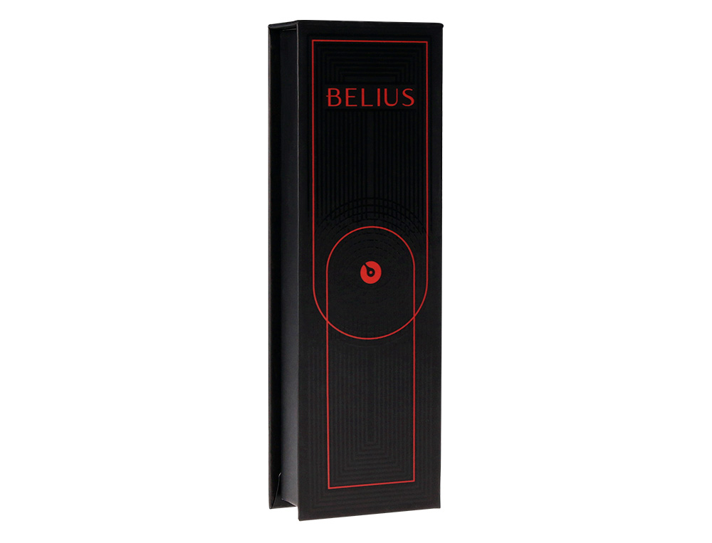 ROLLER BELIUS TURBO ALUMINIUM TEXTURE POINTILLEE ATTRIBUTS  NOIR ENCRE BLEUE COLORIS      ROUGE DANS COFFRET CADEAU