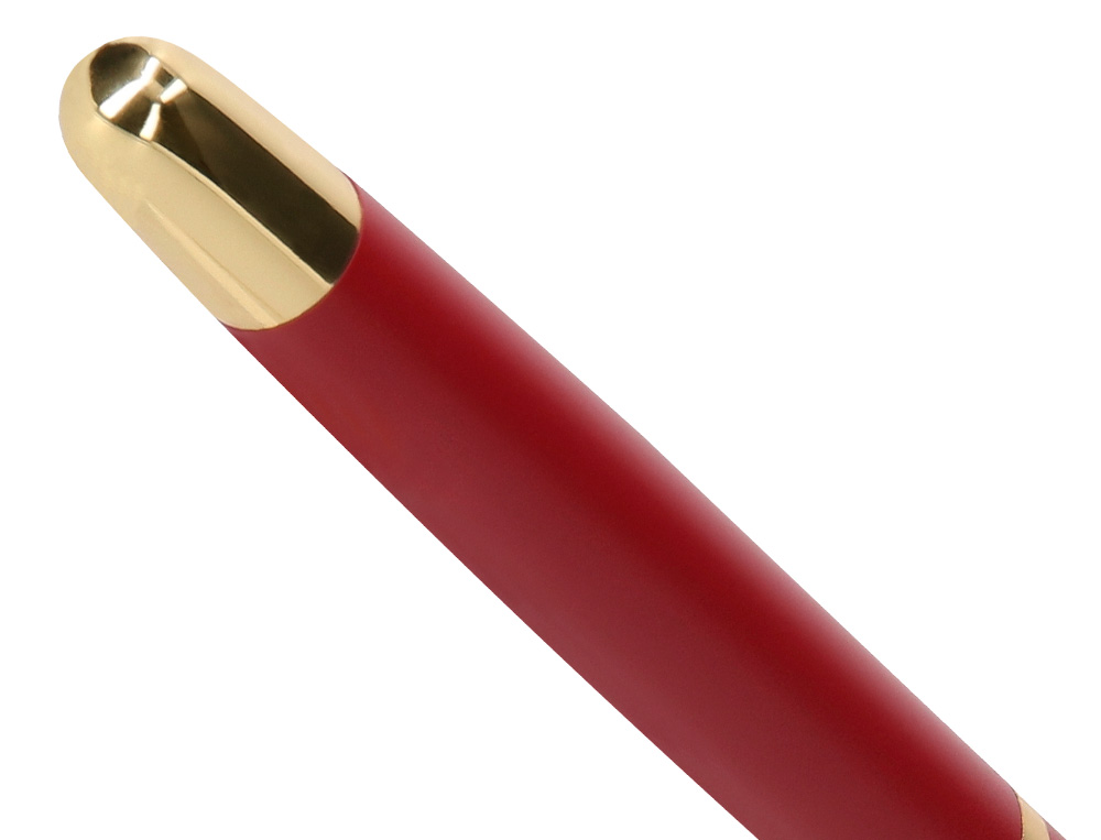 STYLO-BILLE ET ETUI SIMILI CUIR BELIUS SOIREE ALUM. DETAILS ET ATTRIBUTS OR ENCRE BLEUE COLORIS BORDEAUX COFFRET CADEAU