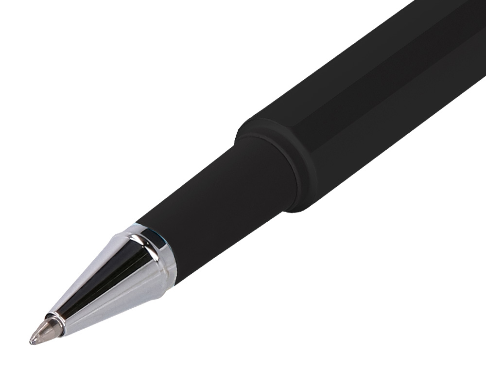 ROLLER ET ETUI EN SIMILI CUIR BELIUS SPACE B MONOCHROME SANS AGRAFE ENCRE BLEUE COLORIS NOIR DANS COFFRET CADEAU