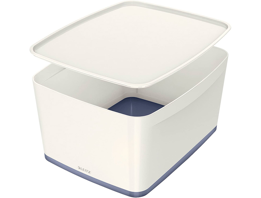 BAC RANGEMENT LEITZ MYBOX FORMAT A4 18L 318X198X385MM   BLANC GRIS