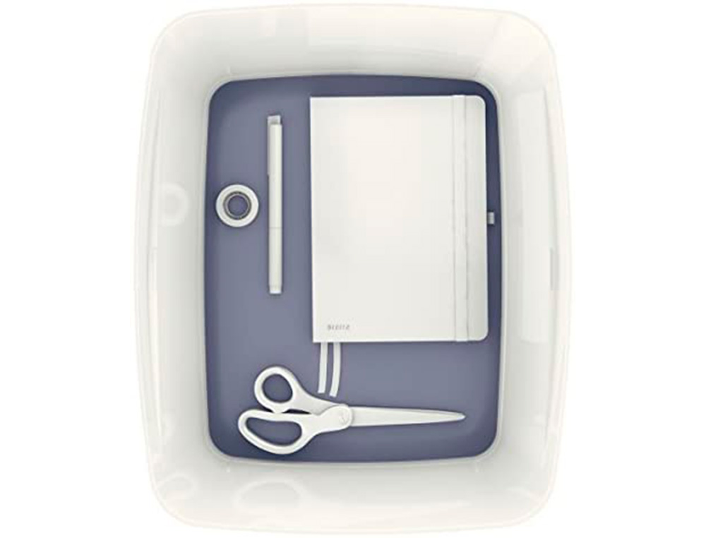 BAC RANGEMENT LEITZ MYBOX FORMAT A4 18L 318X198X385MM   BLANC GRIS