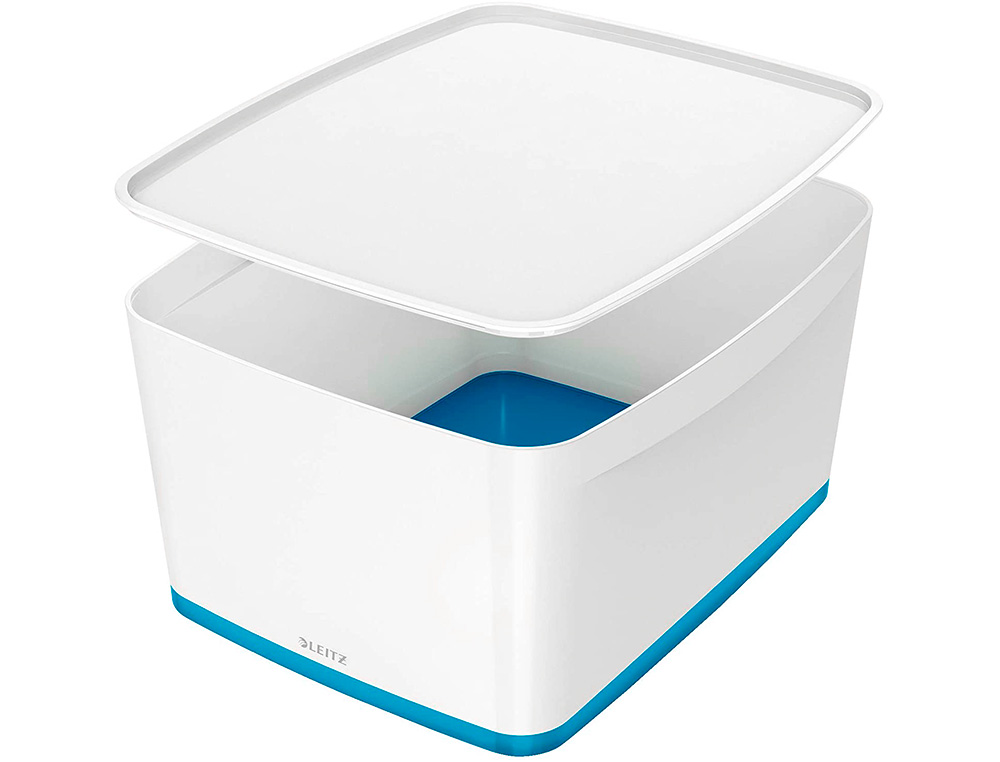 BAC RANGEMENT LEITZ MYBOX FORMAT A4 18L 318X198X385MM   BLANC BLEU