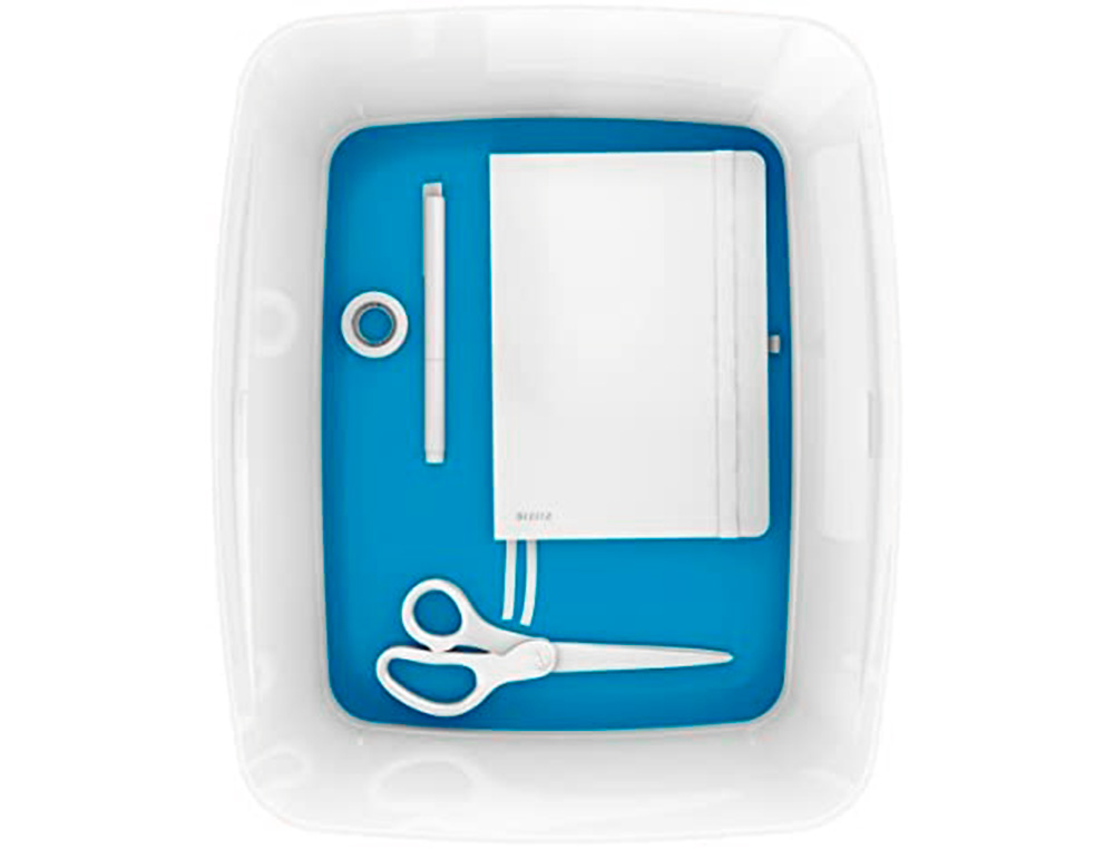 BAC RANGEMENT LEITZ MYBOX FORMAT A4 18L 318X198X385MM   BLANC BLEU