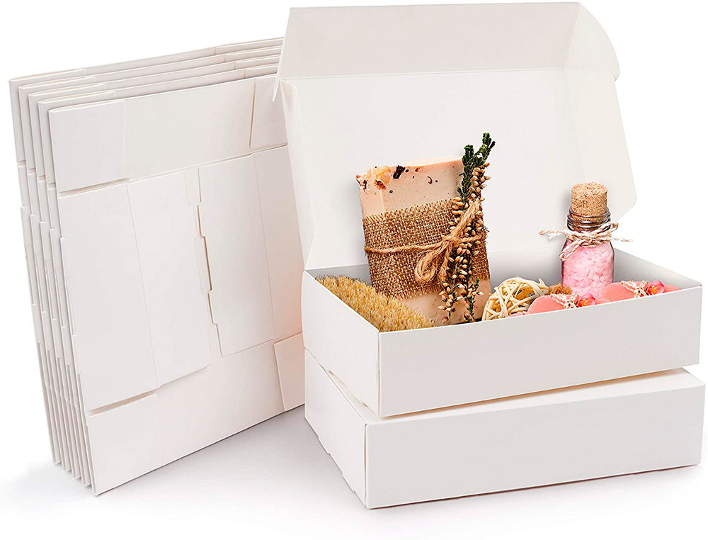 BOITE EXPEDITION CADEAU KRAFT BLANC INTERIEUR ET EXTERIEUR  363X280X94125MM LOT DE 2      BOITES