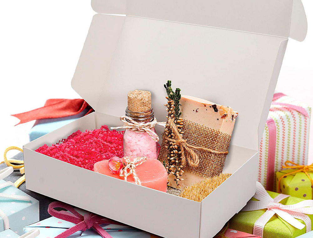 BOITE EXPEDITION CADEAU KRAFT BLANC INTERIEUR ET EXTERIEUR  363X280X94125MM LOT DE 2      BOITES