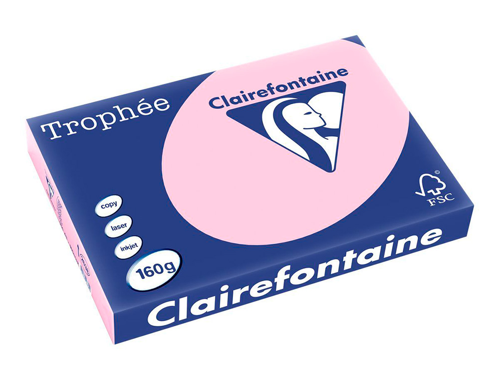 PAPIER CLAIREFONTAINE MULTIFONCTION LASER CLOUEUR   TROPHE A3 160G/M2 ROSE        PARFAITE OPACITE PAQUET 250