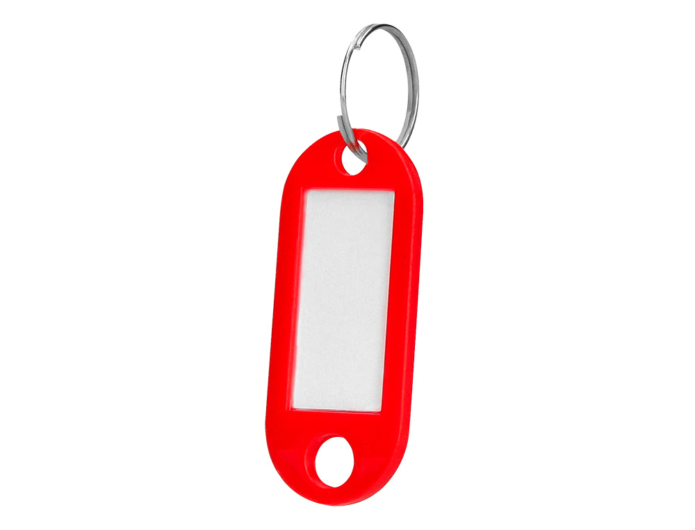 PORTE-CLES AVEC PORTE-ETIQUETTES LIDERPAPEL   ECOUSE PLASTIQUE 100% RECYCLE 50X22MM BOITE DE 100 ASSORTIS