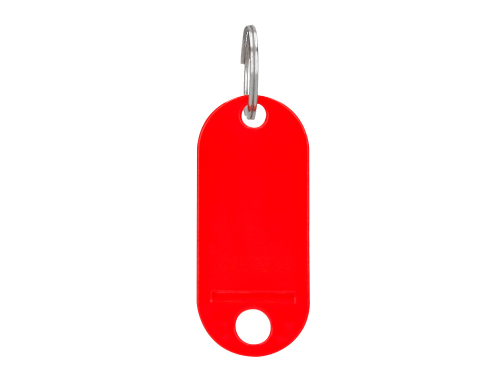 PORTE-CLES AVEC PORTE-ETIQUETTES LIDERPAPEL   ECOUSE PLASTIQUE 100% RECYCLE 50X22MM BOITE DE 100 ASSORTIS