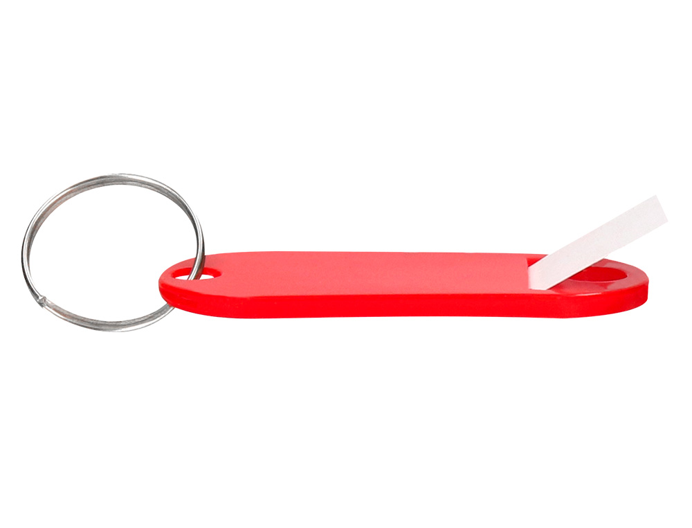 PORTE-CLES AVEC PORTE-ETIQUETTES LIDERPAPEL   ECOUSE PLASTIQUE 100% RECYCLE 50X22MM BOITE DE 100 ASSORTIS
