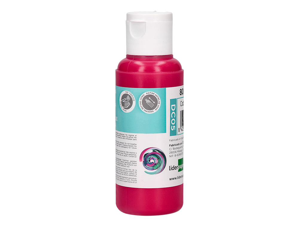 PEINTURE ACRYLIQUE LIDERPAPEL COLORIS MAGENTA BOUTEILLE     80ML