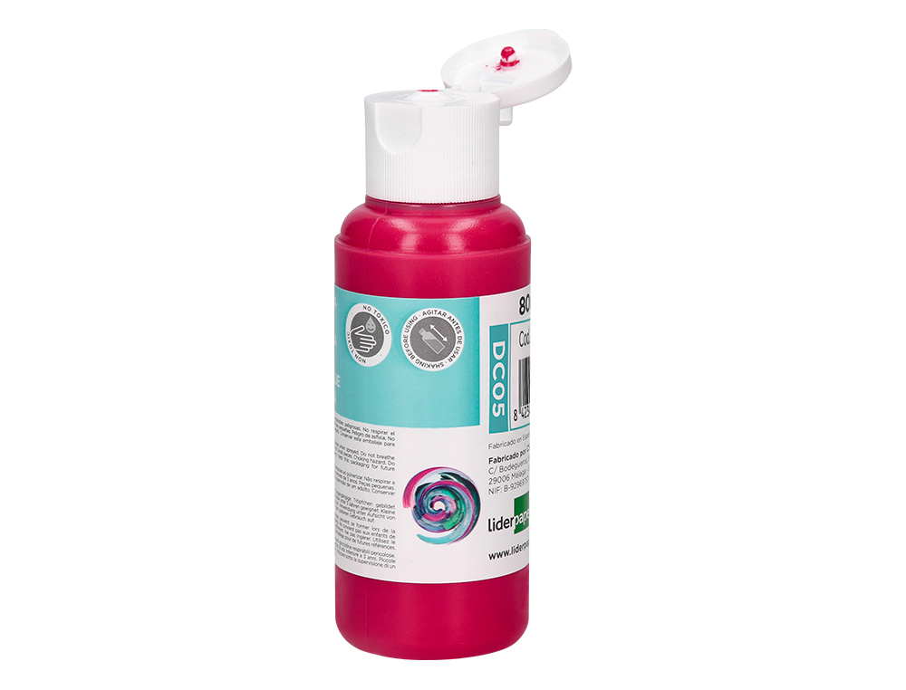 PEINTURE ACRYLIQUE LIDERPAPEL COLORIS MAGENTA BOUTEILLE     80ML