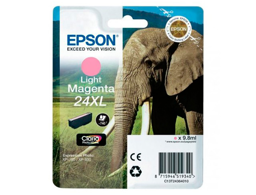 CARTOUCHE ENCRE  EPSON CLARIA PHOTO HD INKá24XL EXPRESSION  PHOTO XP-950 MAGENTA CLAIR