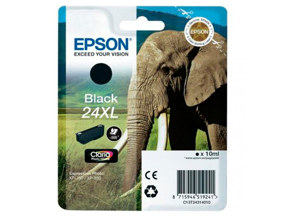 CARTOUCHE ENCRE  EPSON CLARIA PHOTO HD INK 24XL EXPRESSION  PHOTO XP-760/950 NOIR