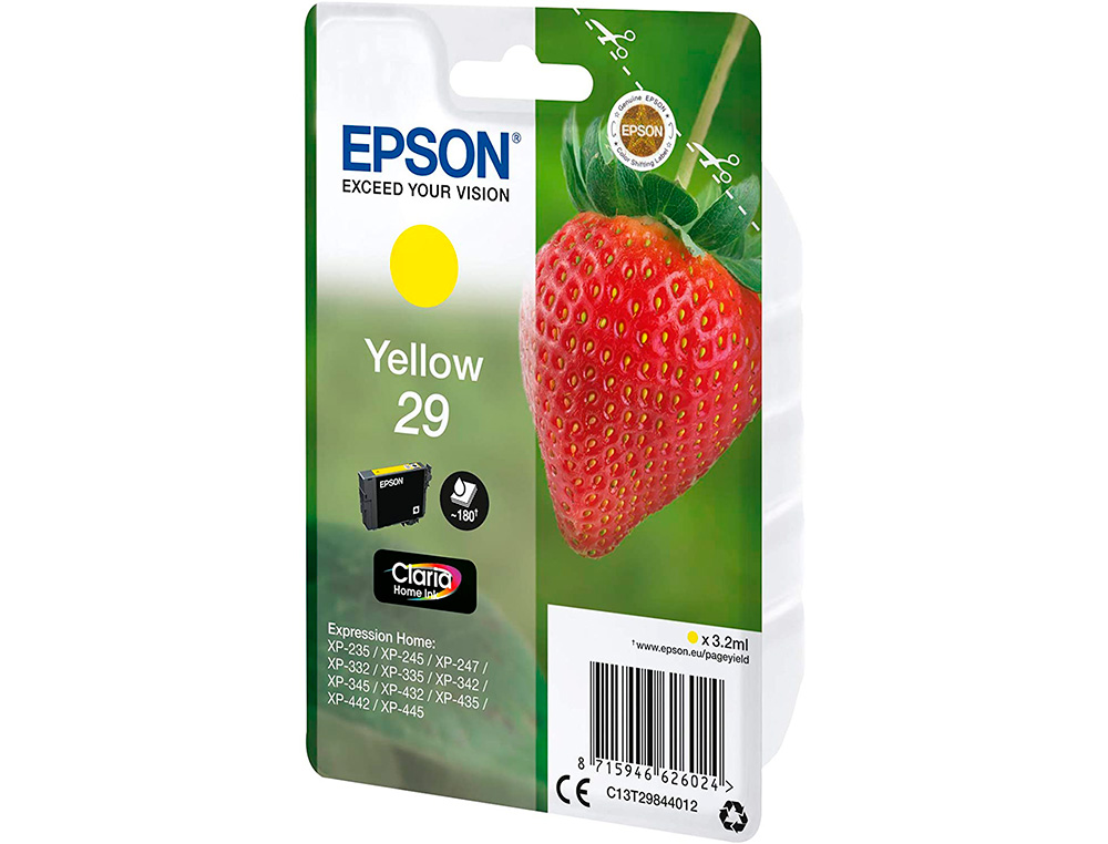 CARTOUCHE ENCRE EPSONá SINGLEPACK 29 CLARIA HOME INK FRESA RF+AM JAUNE