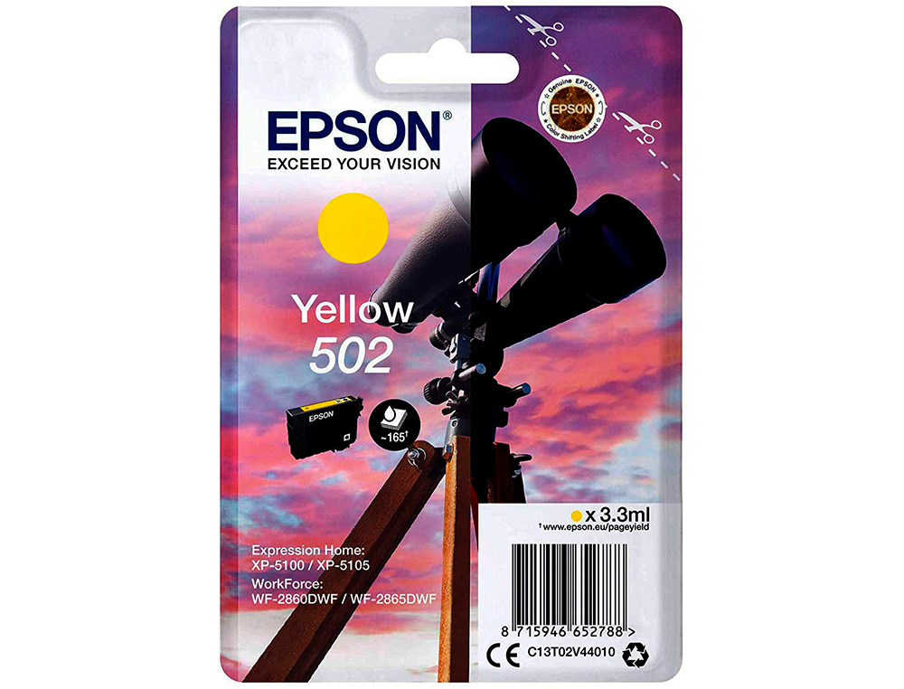 CARTOUCHE ENCRE  EPSON SINGLEPACK 502 INK JAUNE