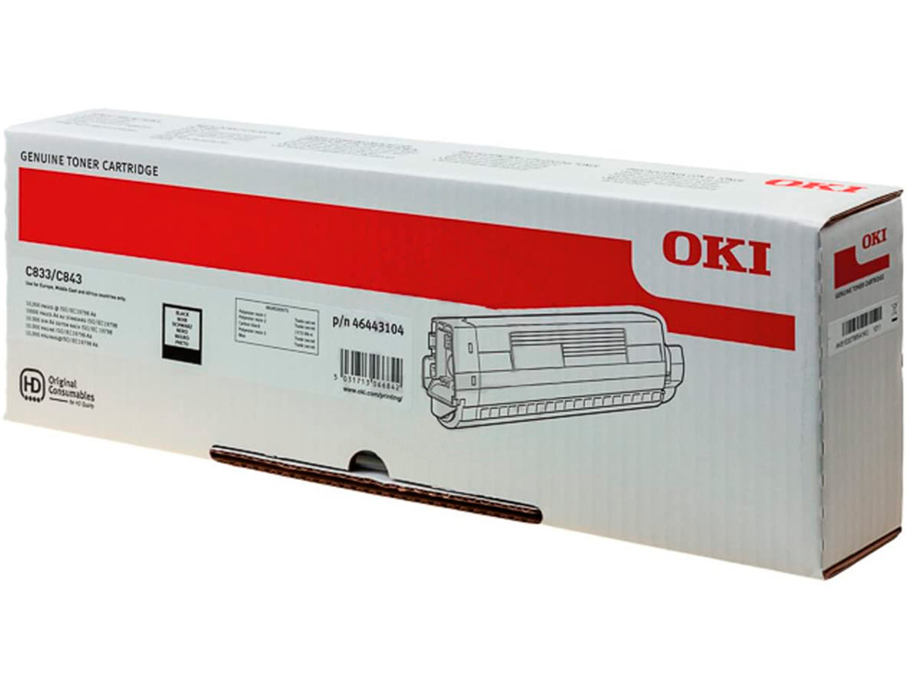 TONER LASER OKI 46443104 COULEUR NOIR 10000 PAG