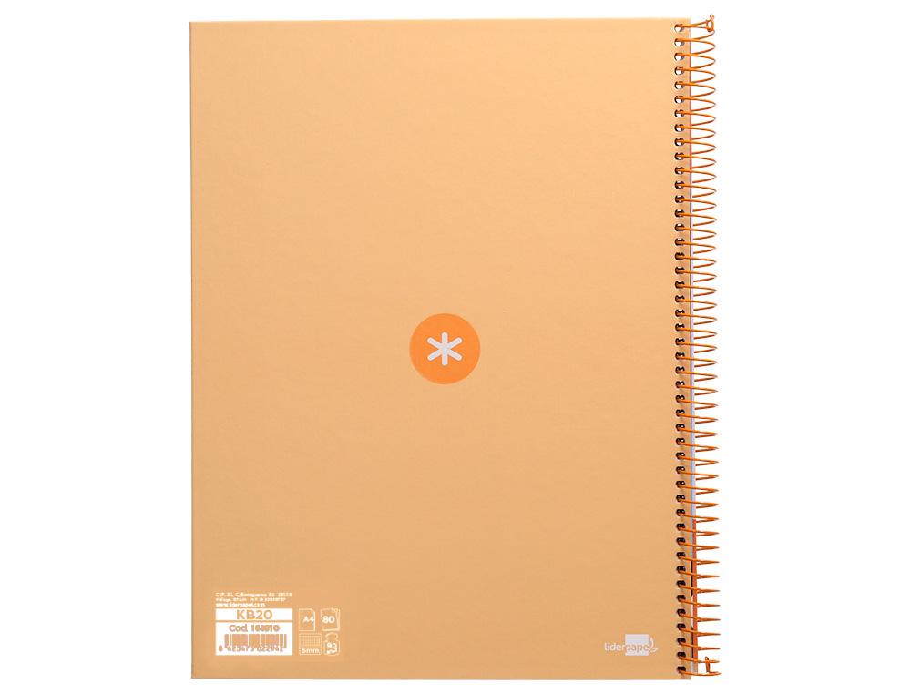 CAHIER SPIRALE ANTARTIK A4 160P 90G COUVERTURE REMBORDEE 5X5MM 4 TROUS 1 BANDE COLORIS JAUNE