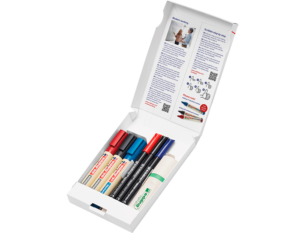 ETUI EDDING 7 STYLOS ASSORTIS 2 FEUTRES EFFAABLES, 1       MARQUEUR CHEVALET, 3 FEUTRES  DE COLORIAGE FIN, 1