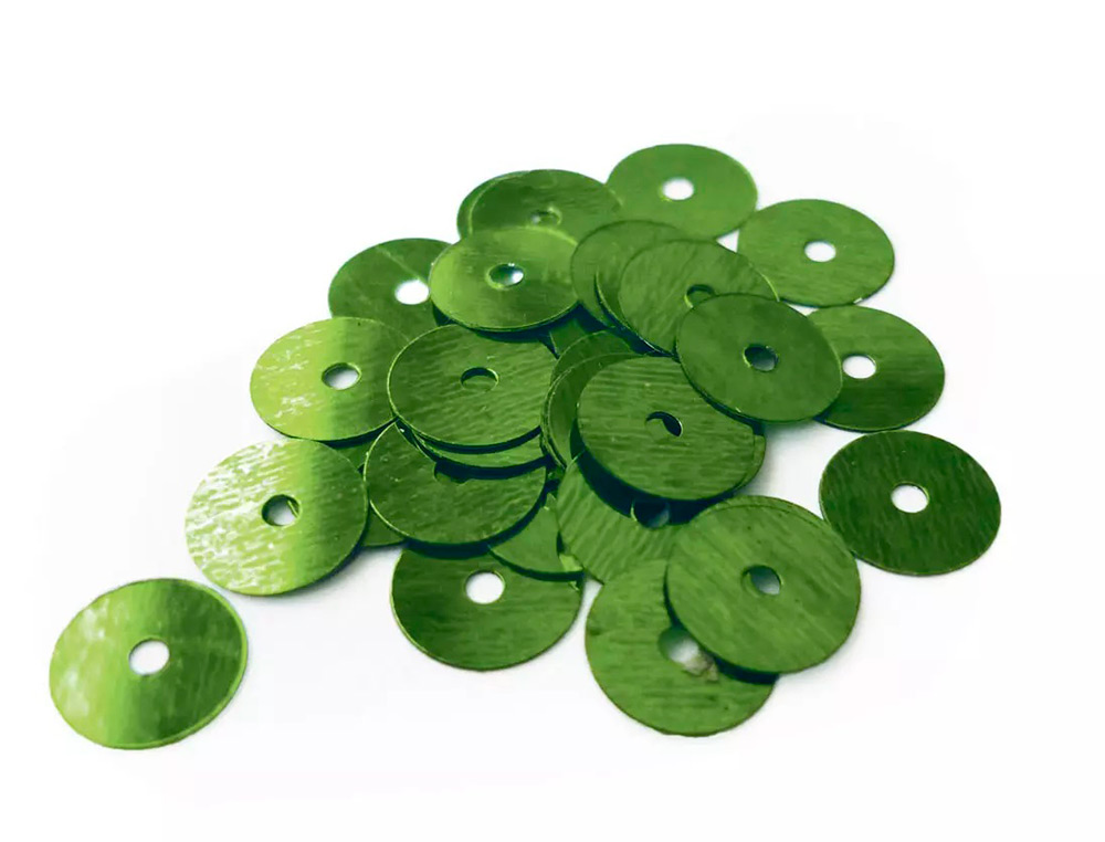 SEQUIN PLAT GRAINE CREATIVE DIAM 6 MM BOITE BROCHABLE DE  4000U COLORIS VERT FONCE