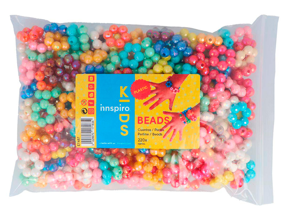 PERLE EN PLASTIQUE ANNEAUX MULTICOLORE IRISE 24 X 8MM SACHET DE 220U