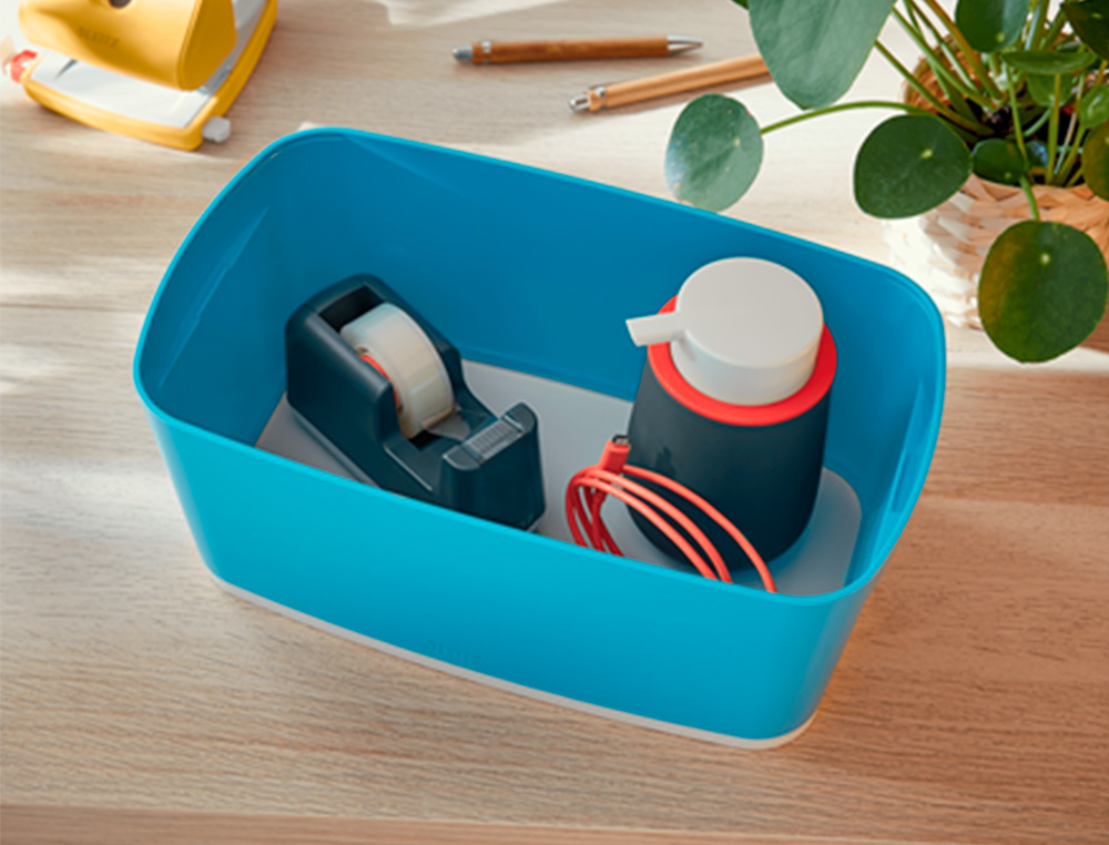 BOITE DE RANGEMENT LEITZ COSY MY BOX PETIT FORMAT AVEC      COUVERCLE  COLORIS BLEU