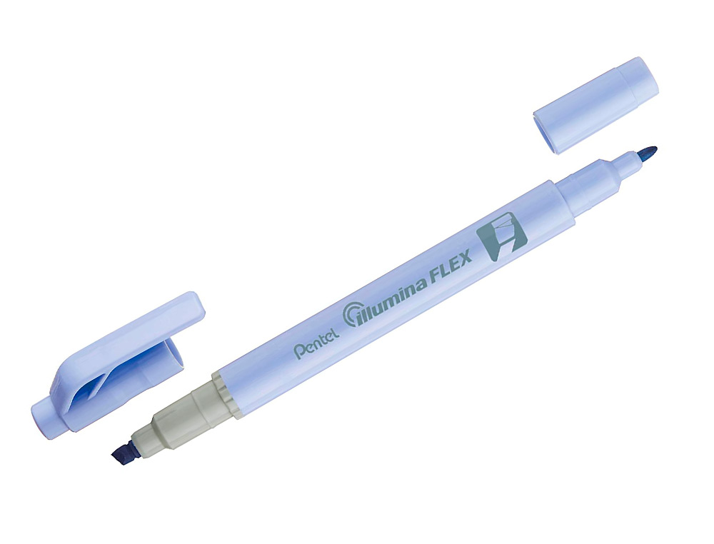 SURLIGNEUR PENTEL ILLUMINA FLEX BI-POINTE BLEU PASTEL