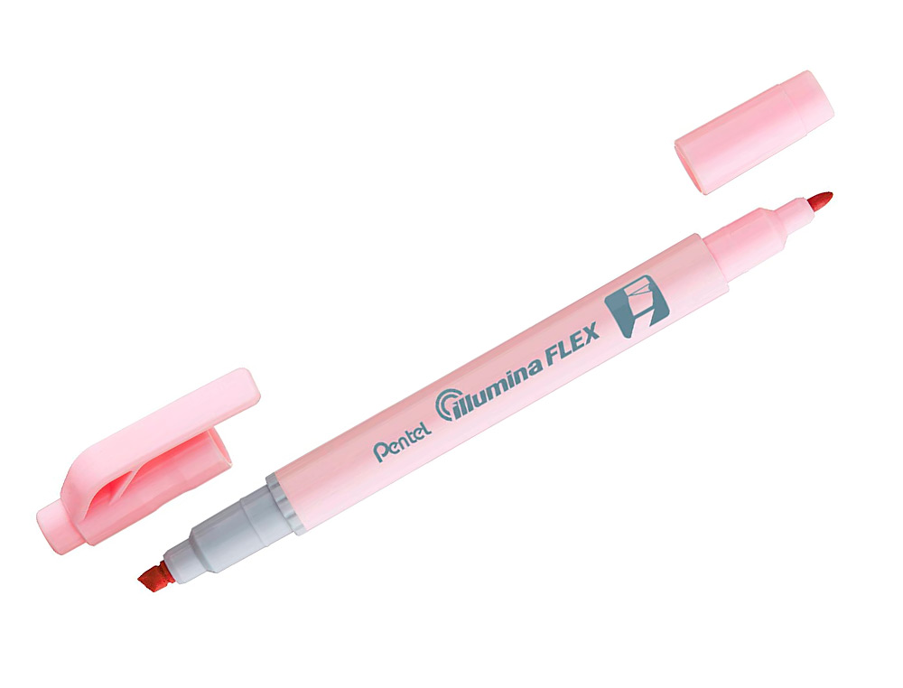 SURLIGNEUR PENTEL ILLUMINA FLEX BI-POINTE ROSE PASTEL