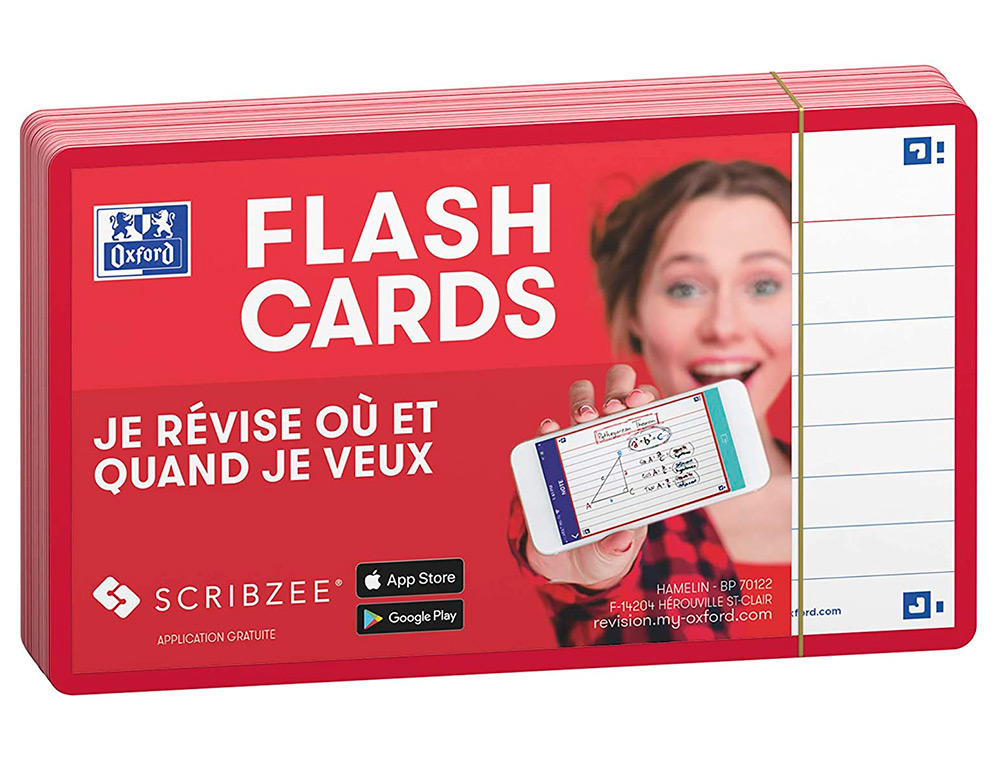 FICHES BRISTOL OXFORD FLASH 2.0 75X125MM 32 FICHES/FILM   L7MM CADRE ROUGE
