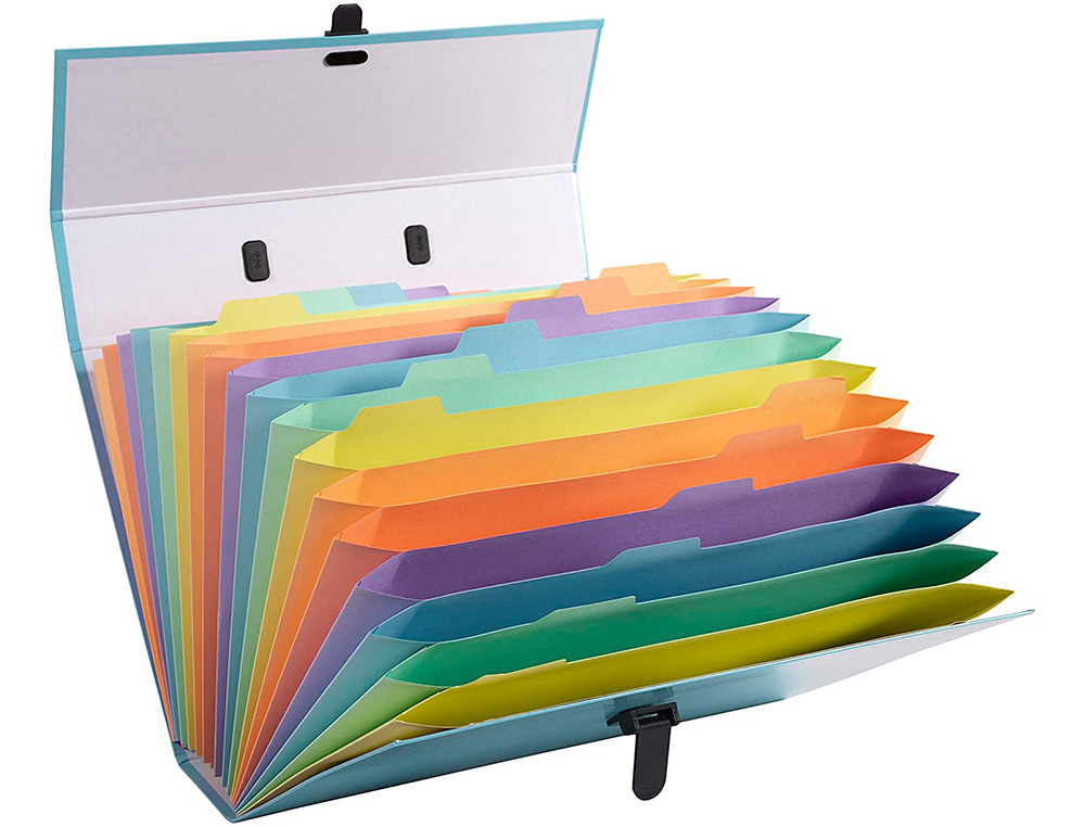 TRIEUR EXACOMPTA FAMILIAL A POIGNEE AQUAREL ASSORTIE 18   COMPARTIMENTS