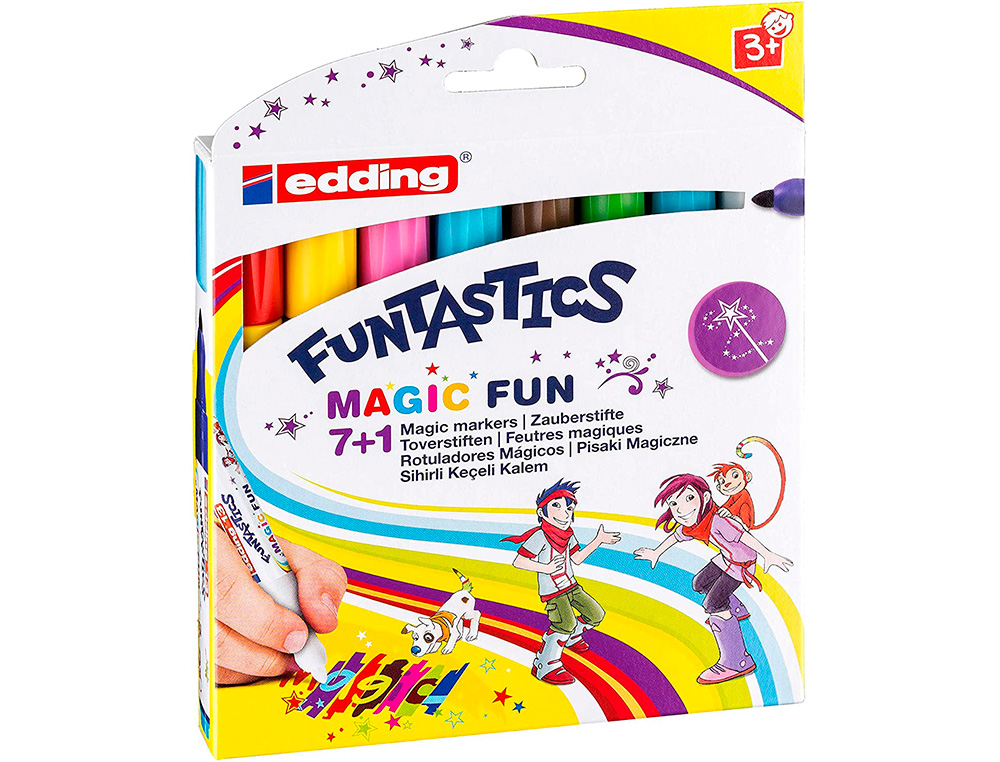 FEUTRE DE COLORIAGE EDDING 13 FUNTASTICS MAGIC FUN COULEURS ASSORTIES POCHETTE DE 8
