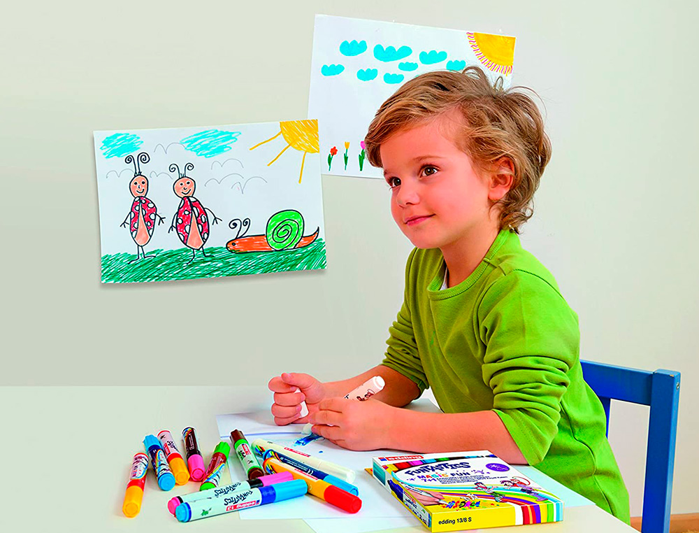 FEUTRE DE COLORIAGE EDDING 13 FUNTASTICS MAGIC FUN COULEURS ASSORTIES POCHETTE DE 8