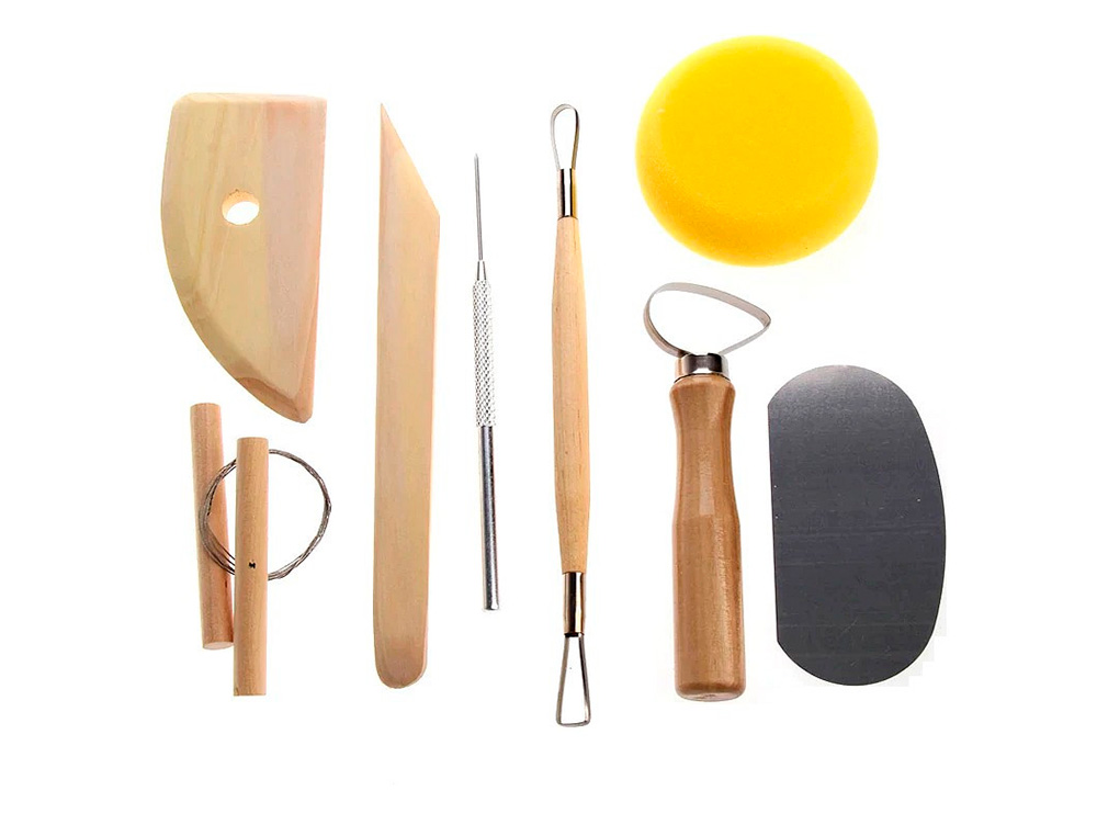 KIT DU POTIER 8 OUTILS POUR MODELER ET DONNER FORME A LA  P TE ET ARGILE AVEC TROUSSE   DE RANGEMENT