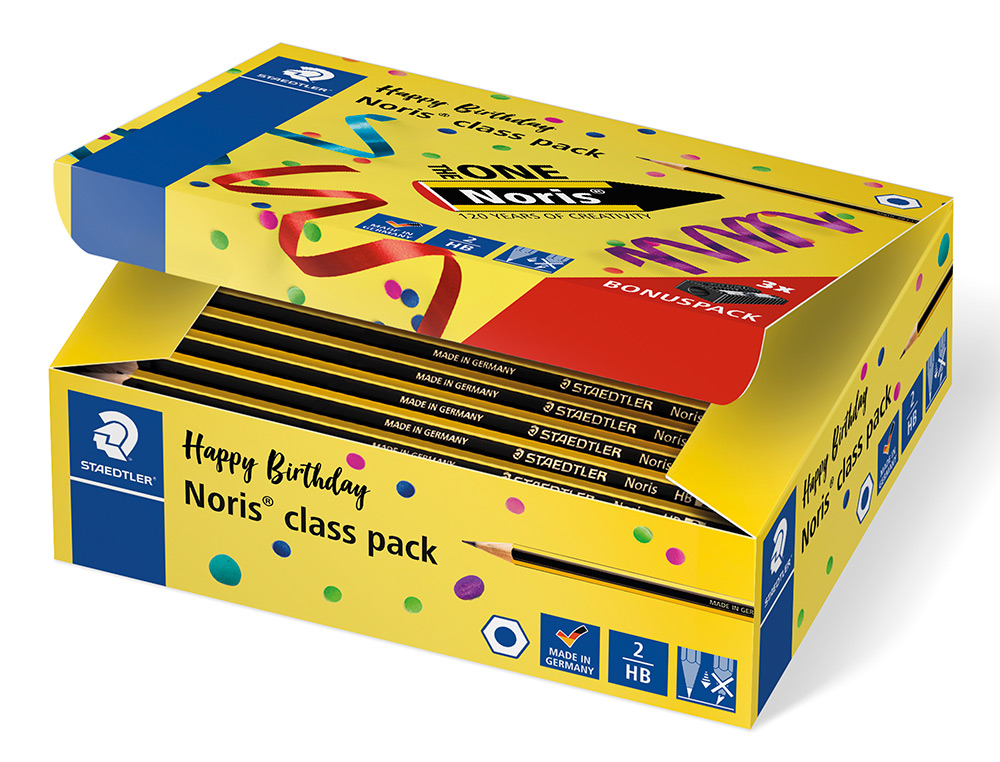 144 CRAYONS GRAPHITE CLASSPACK HB NORIS 120 ANNIVERSAIRE + 3 TAILLE-CRAYONS 510 50-9