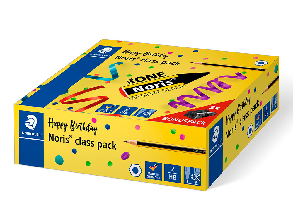 144 CRAYONS GRAPHITE CLASSPACK HB NORIS 120 ANNIVERSAIRE + 3 TAILLE-CRAYONS 510 50-9