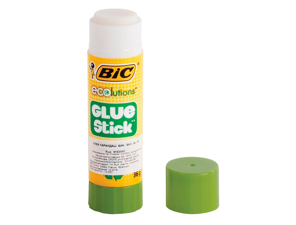 COLLE BIC ECOLUTIONS GLUE STICK - LAVABLE - TUBE DE 36 GR BOITE DE 12