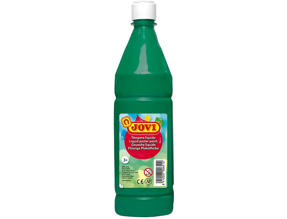 GOUACHE JOVI LIQUIDE BOUTEILLE 1000 ML. VERT       FONC .