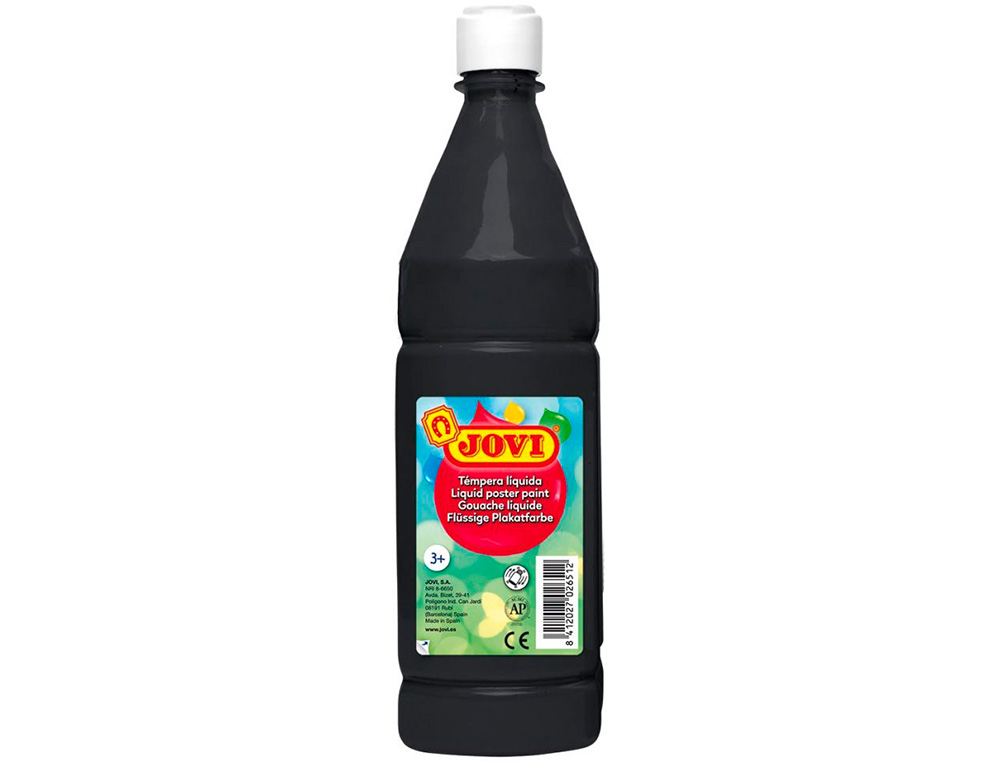 GOUACHE JOVI LIQUIDE BOUTEILLE 1000 ML. NOIR.