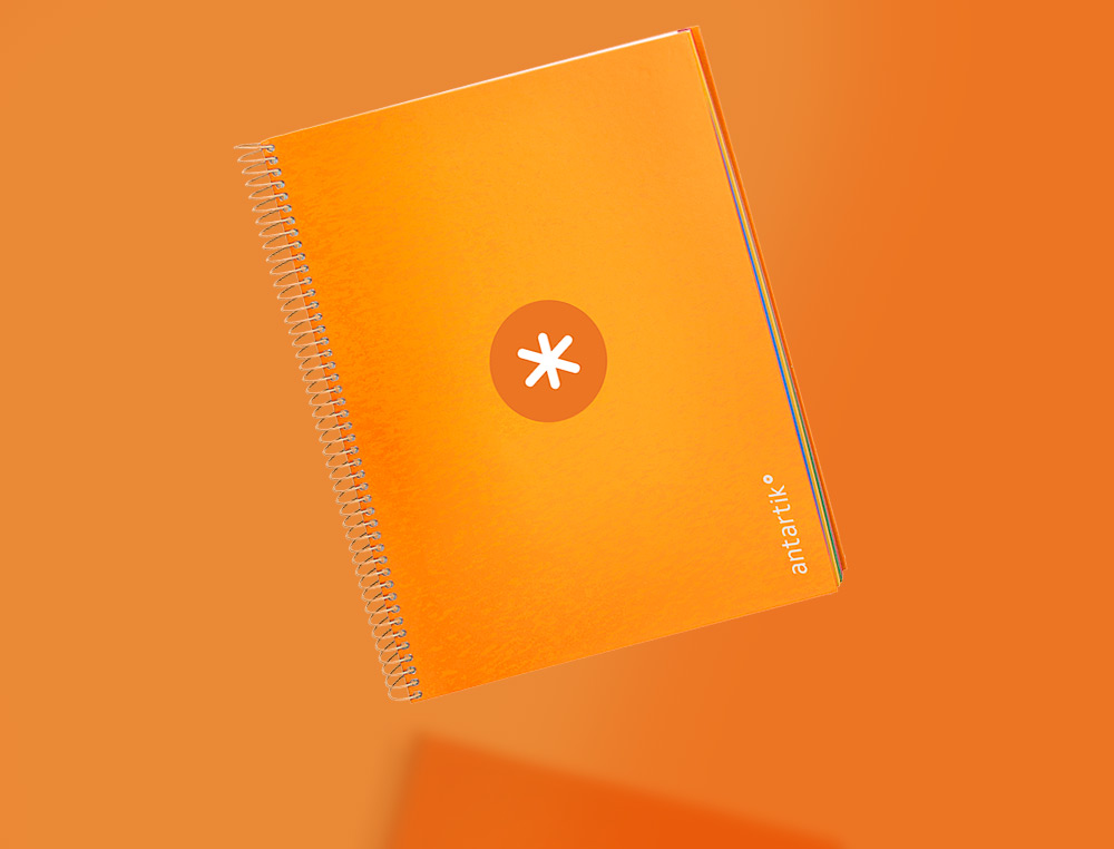 CAHIER SPIRALE ANTARTIK A4 240P 90G REMBORDE 5X5MM       MICROPERFORE 5 BANDES 4 TROUS COLORIS JAUNE MOUTARDE