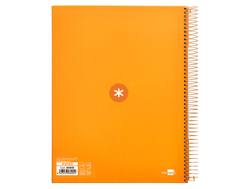 CAHIER SPIRALE ANTARTIK A4 240P 90G REMBORDE 5X5MM       MICROPERFORE 5 BANDES 4 TROUS COLORIS JAUNE MOUTARDE