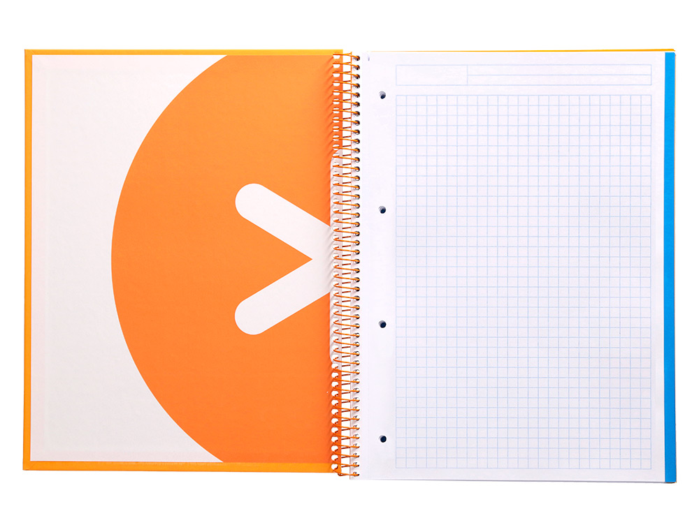 CAHIER SPIRALE ANTARTIK A4 240P 90G REMBORDE 5X5MM       MICROPERFORE 5 BANDES 4 TROUS COLORIS JAUNE MOUTARDE