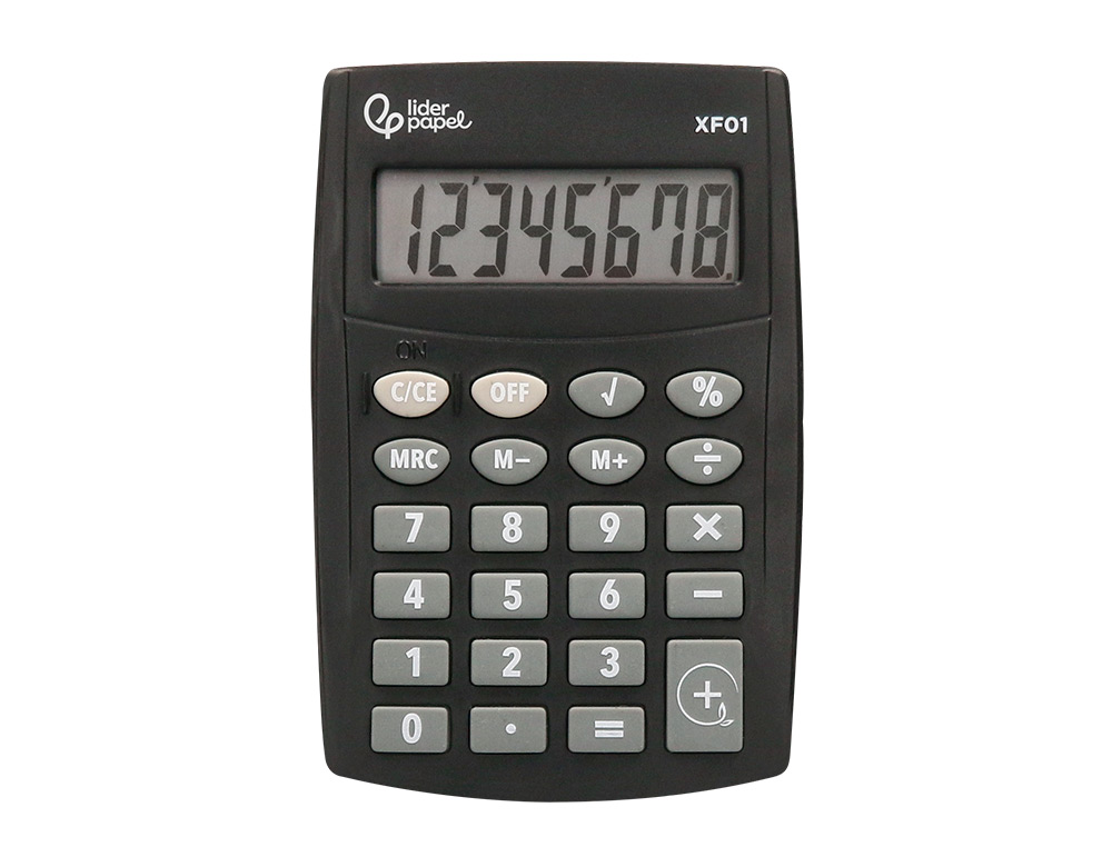 CALCULATRICE DE POCHE LIDERPAPEL XF01 8 CHIFFRES    AVEC PILE 99X64X9 MM COLORIS  NOIR