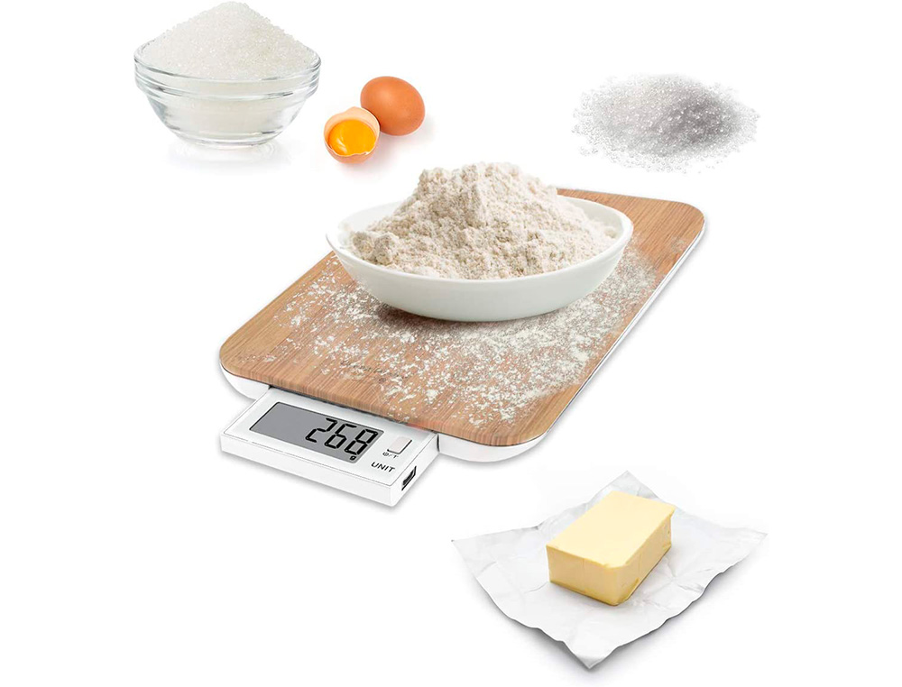 BALANCE 10KG/1G SLIDE BAMBOU AVEC BATTERIE RECHARGEABLE ET REMPLAÇABLE